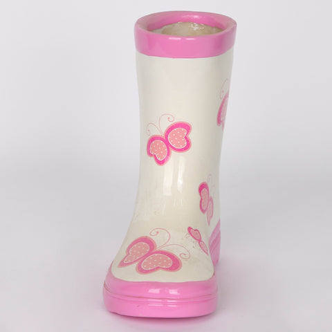 6*2.5*5.875‘’White W/ Butterfly Boot Décor