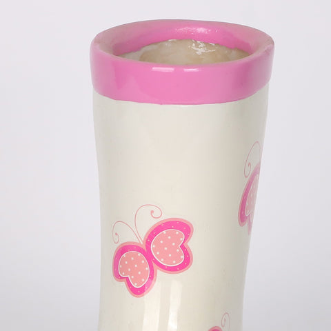 6*2.5*5.875‘’White W/ Butterfly Boot Décor