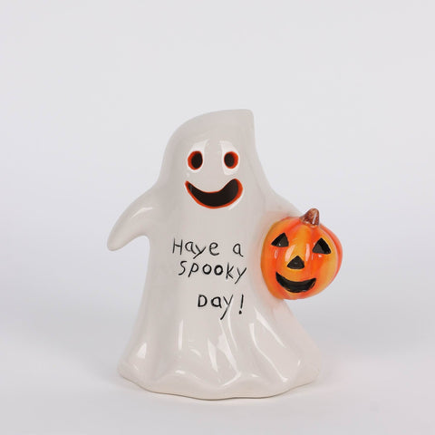 5.5IN HALLOWEEN GHOST W/LITE TABLE