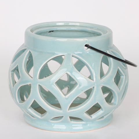 5.5*4.375''Blue Ceramic Candle Holder