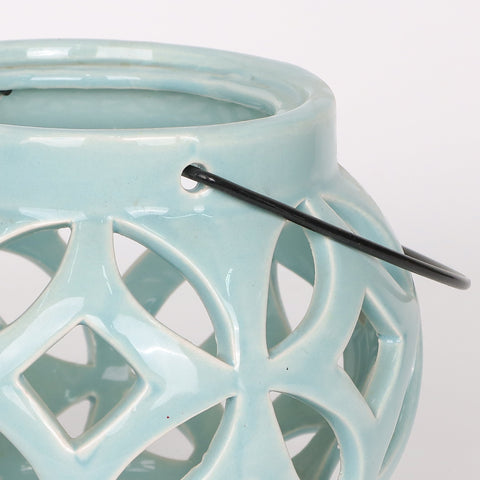 5.5*4.375''Blue Ceramic Candle Holder