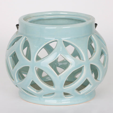 5.5*4.375''Blue Ceramic Candle Holder