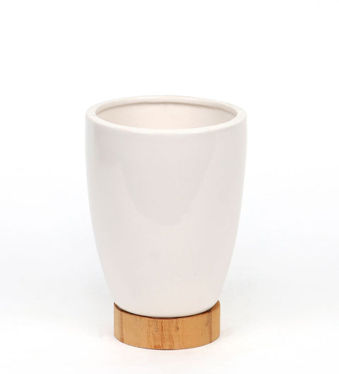 Glossy Ceramic Vase Décor 4"L x5.5"H