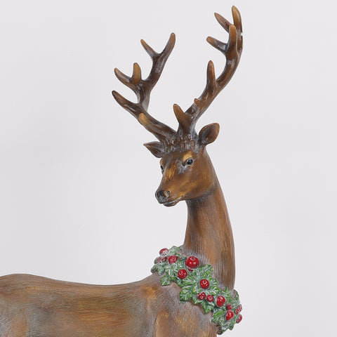 11.42*4.33*18.9 Inch Standing Resin Deer Décor