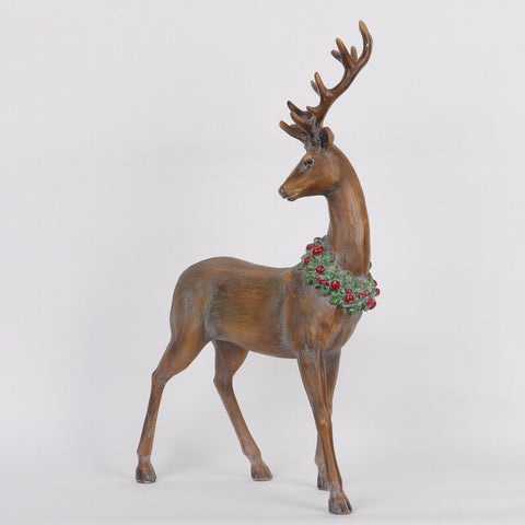 11.42*4.33*18.9 Inch Standing Resin Deer Décor