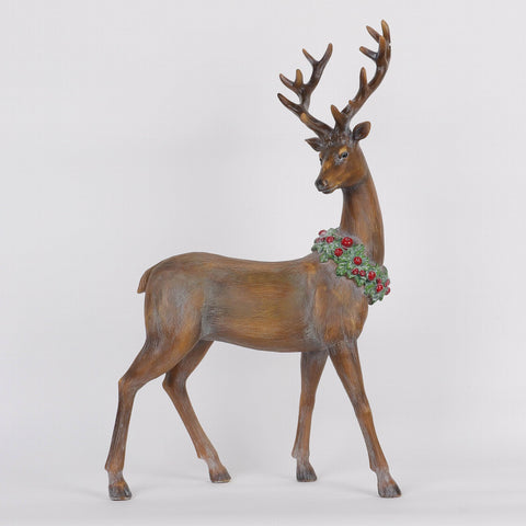 11.42*4.33*18.9 Inch Standing Resin Deer Décor