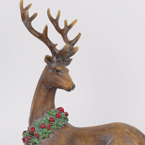 10.24*4.92*12.99 Inch Sitting Resin Deer Décor