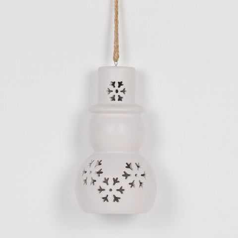 2.75X5In Ceramic Snowman W/Light Ornament