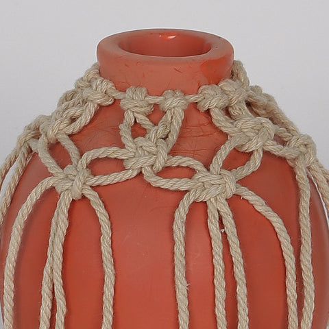 3*4.75‘’Orange-Red Ceramic Vase Décor