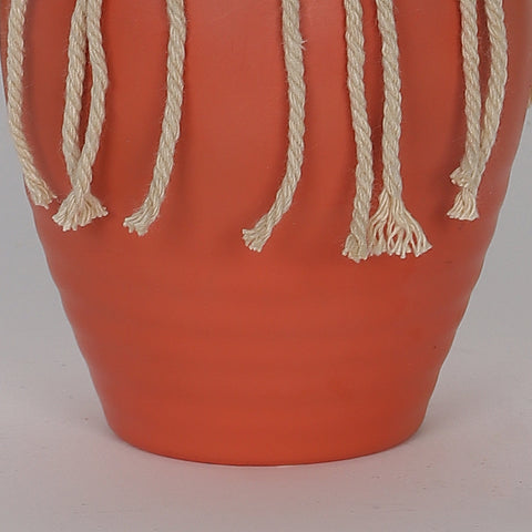3*4.75‘’Orange-Red Ceramic Vase Décor