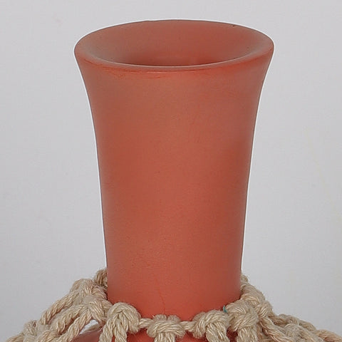 3.25*4.375‘’Orange-Red Ceramic Vase Décor
