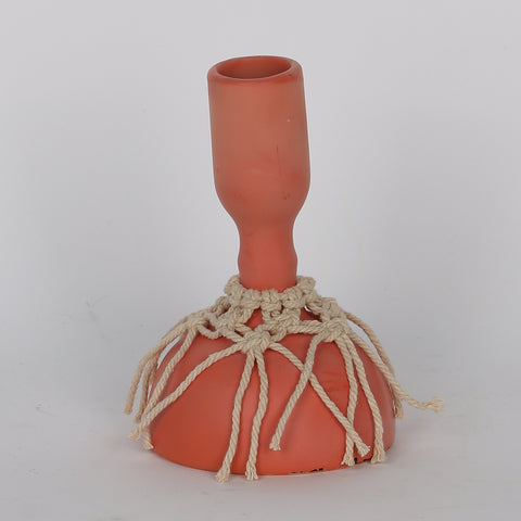 3.125*5‘’Orange-Red Ceramic Vase Décor
