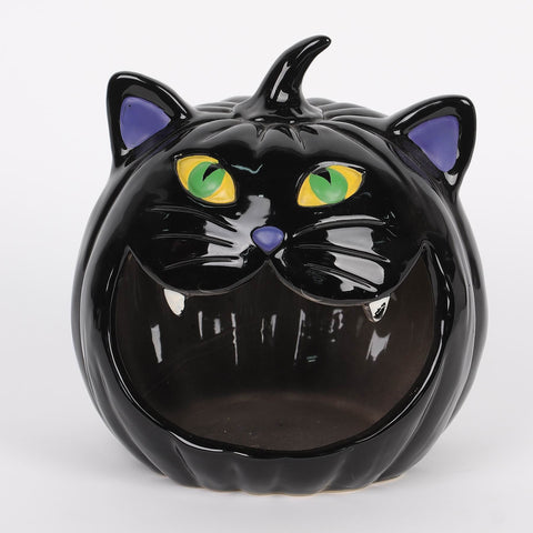7IN HALLOWEEN CAT TEALIGHT HOLDER