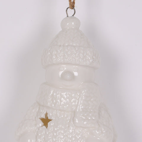 2.375X2.375X4.5In Lighted White Snowman Ornament