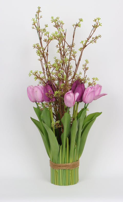 9*9*26 In Vase W/Floral Décor