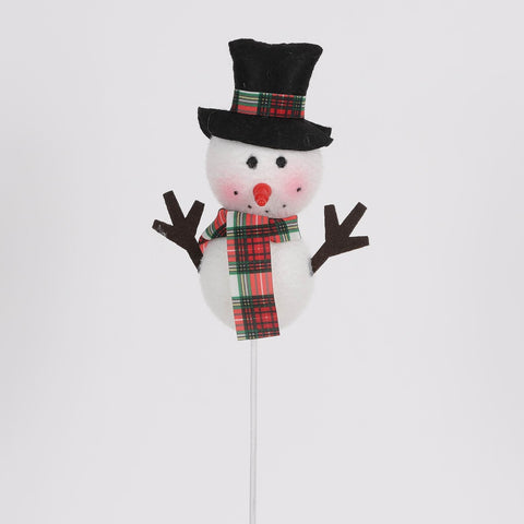 CHRISTMAS MT23 10IN FABRIC PICK 1 PDQB - SNOWMAN W/BLK HAT