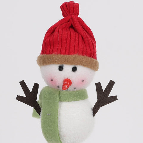CHRISTMAS MT23 10IN FABRIC PICK 1 PDQB - SNOWMAN W/RED HAT