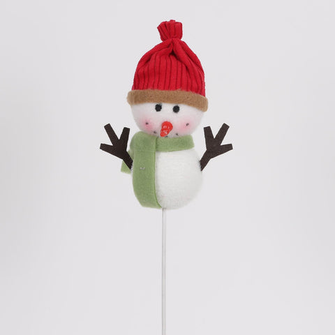 CHRISTMAS MT23 10IN FABRIC PICK 1 PDQB - SNOWMAN W/RED HAT