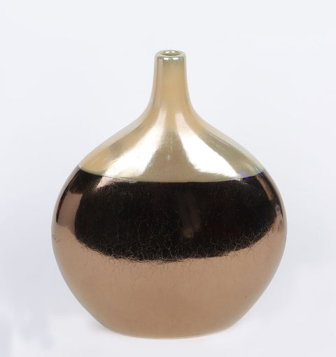 9''x3''x11.5'' Gold/copper table vase