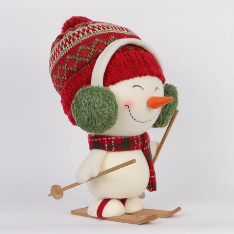 9*8.5*14‘’ Skiing Snowman Décor