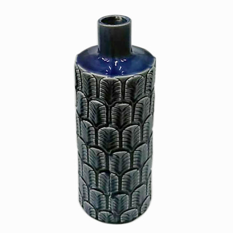 4.88*4.88*15‘’Dark Blue Ceramic Vase Décor