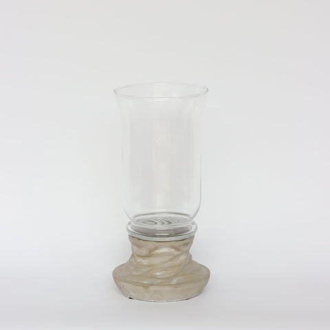5x11in Glass vase with silver base